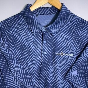 Adidas Shirt Mens Size XL The Players Golf Polo Blue Championship Geometric